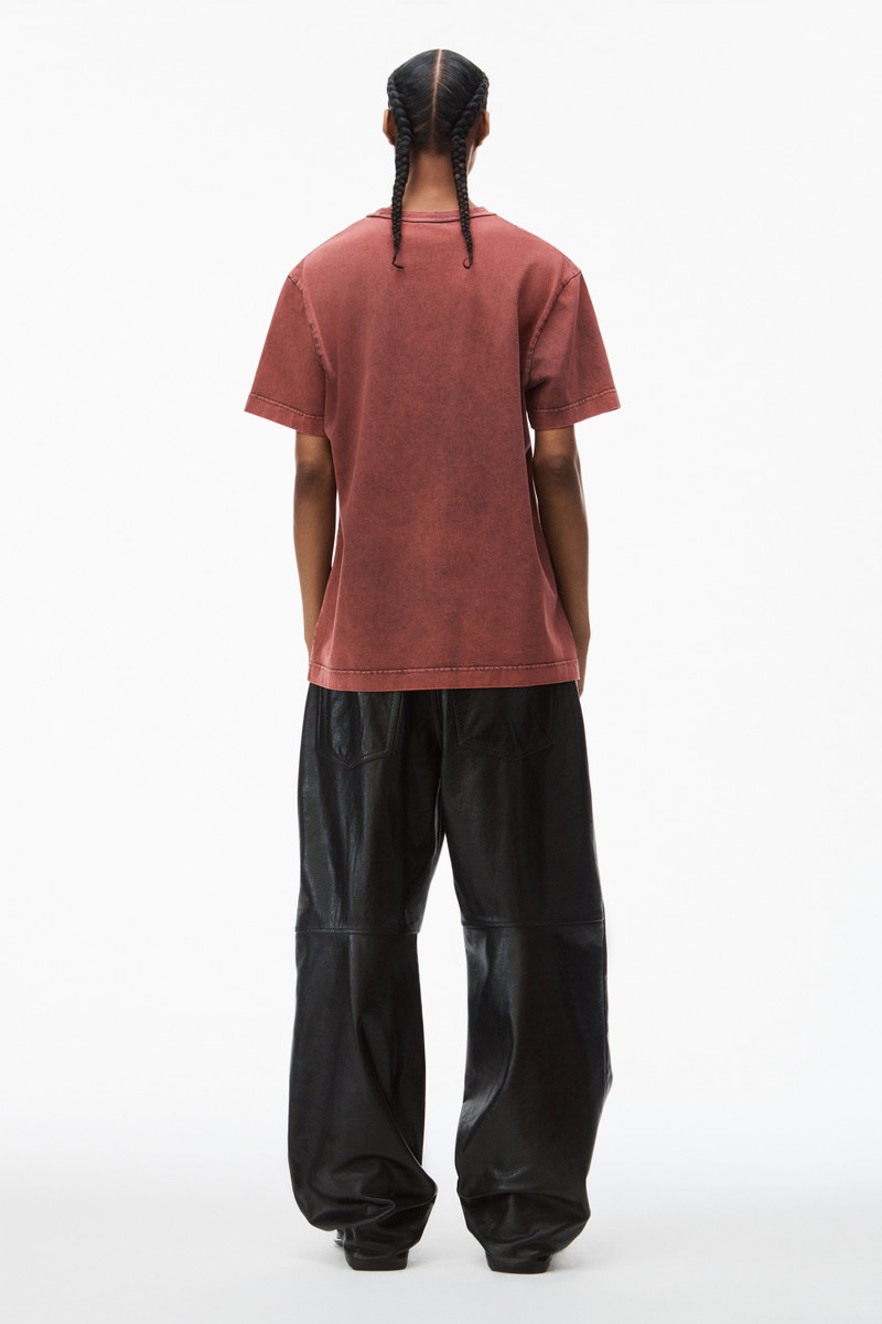 embossed logo tee in compact jersey 4