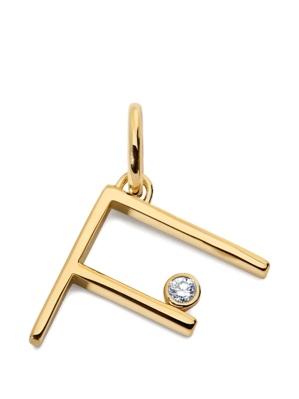 Initial F solitaire-diamond pendant - 1