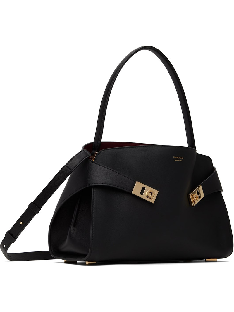 FERRAGAMO Black Hug Soft Bicolor M Shoulder Bag outlook