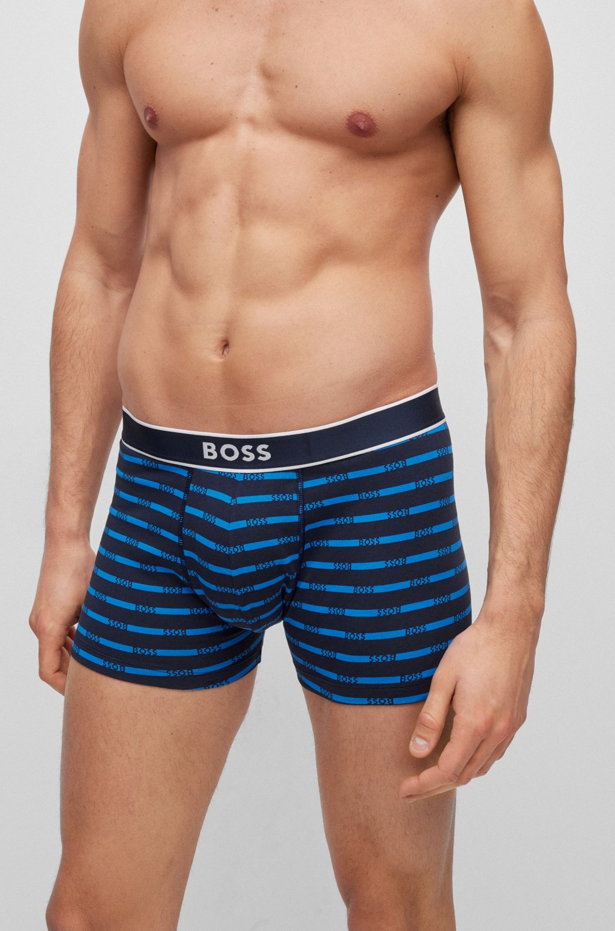 STRETCH-COTTON TRUNKS WITH SIGNATURE LOGO WAISTBAND - 4