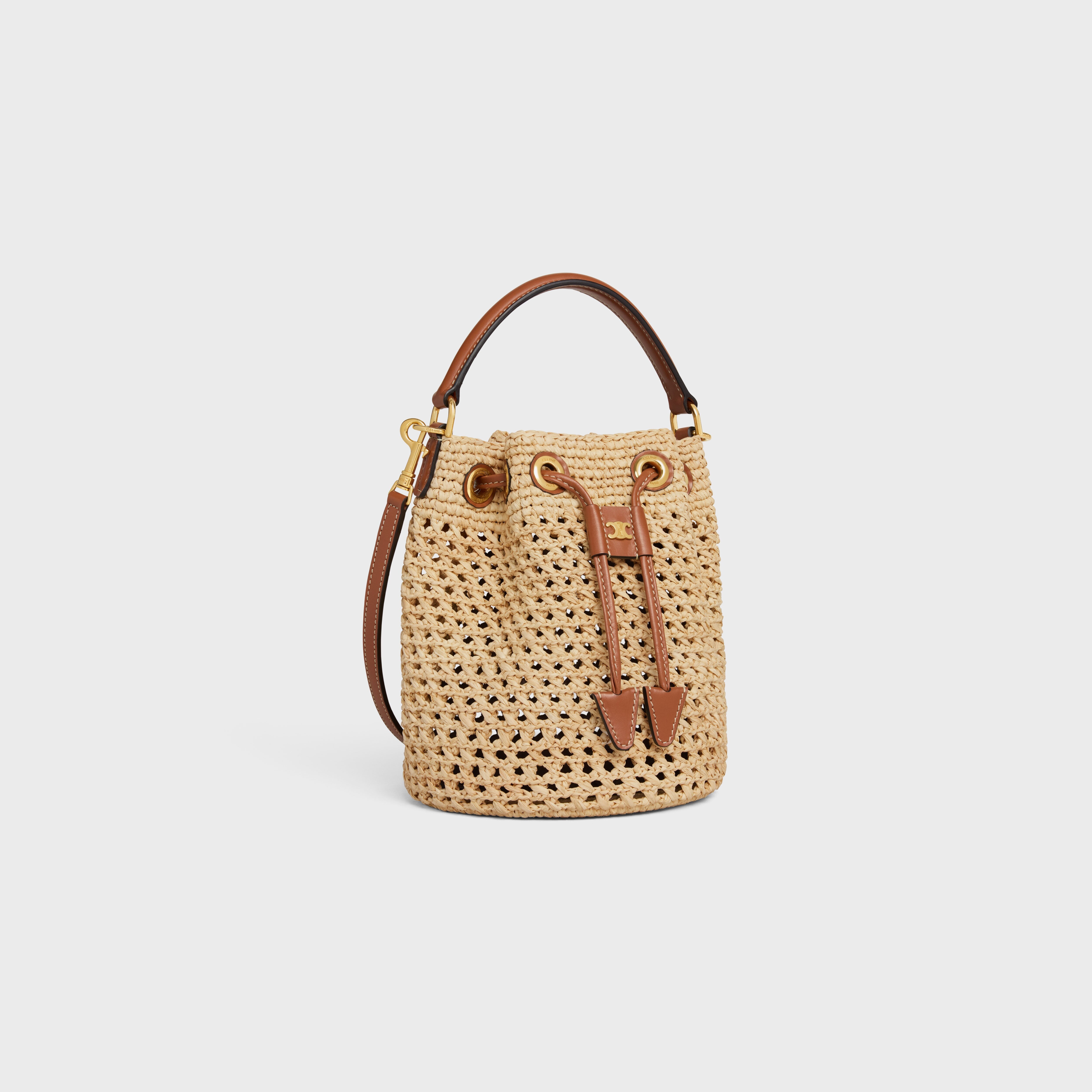 TEEN CLARA BAG IN RAFFIA AND CALFSKIN - 2