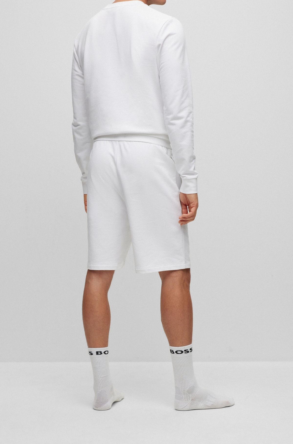 COTTON-TERRY LOUNGEWEAR SHORTS WITH EMBOSSED LOGO - 4