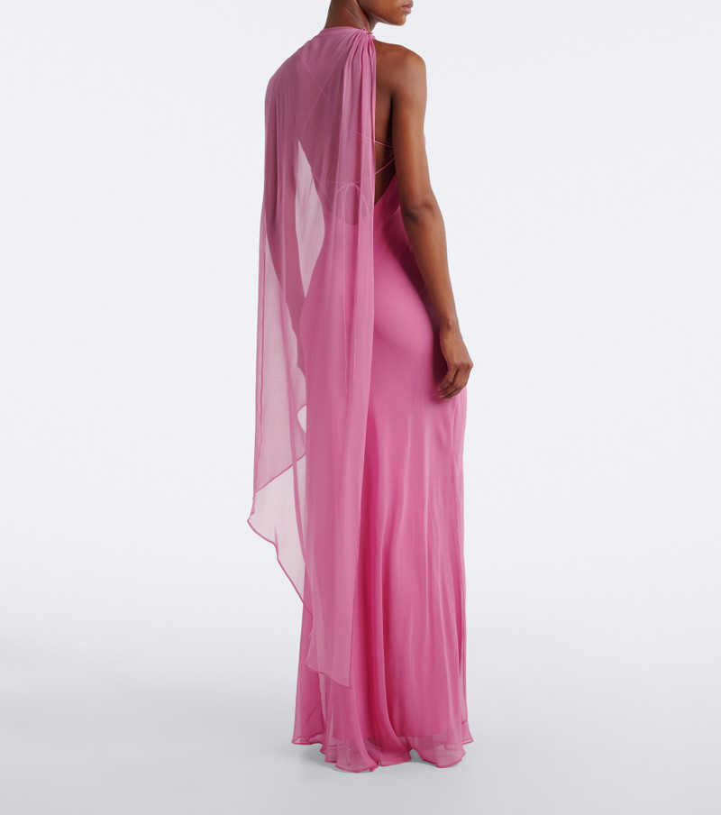 Caped silk gown 6