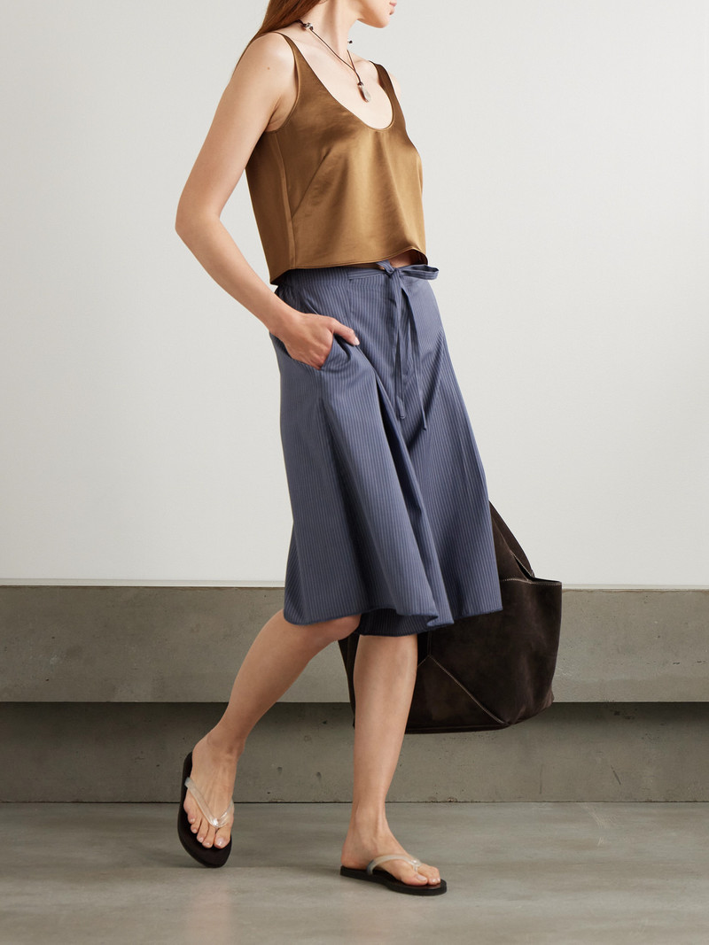 LESET Barb Scoop Cropped Washed-satin Tank outlook