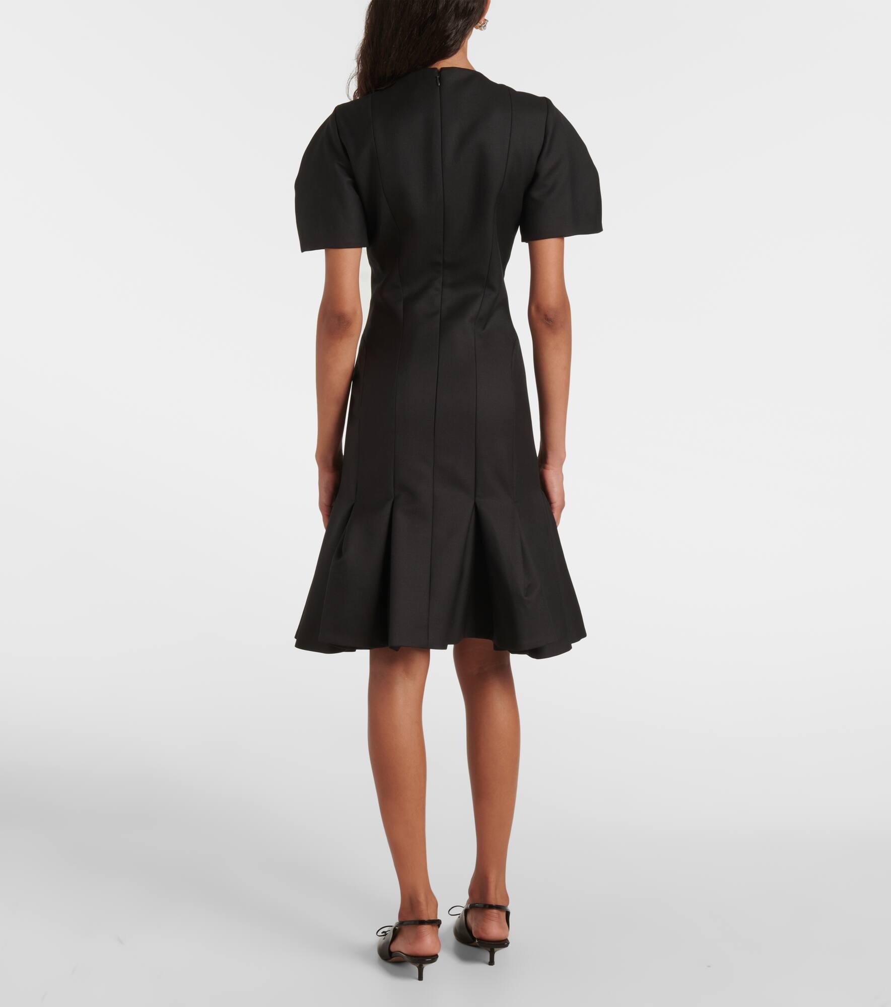 Wool gabardine midi dress - 3