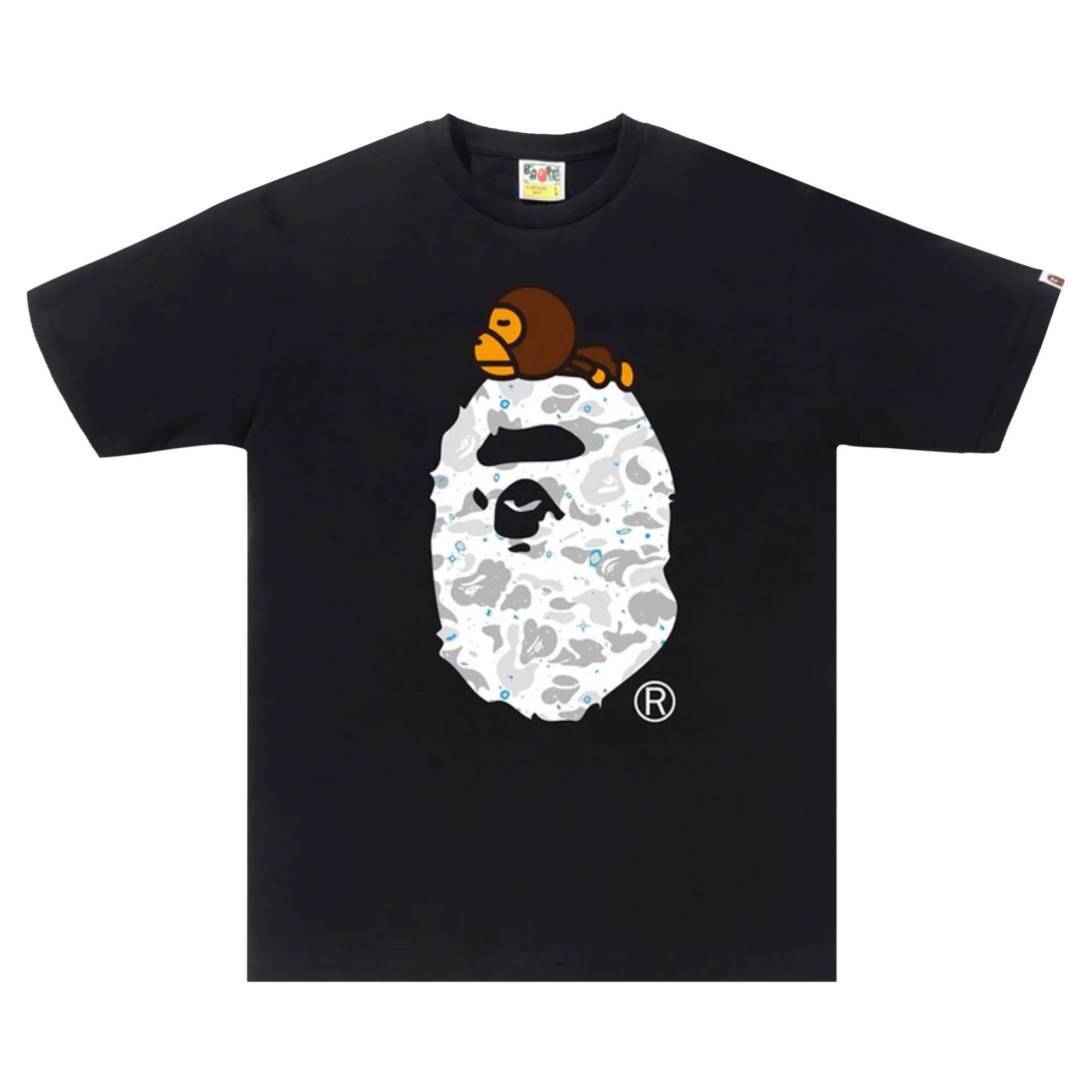 BAPE Space Camo Milo On Big Ape Tee 'Black' - 1