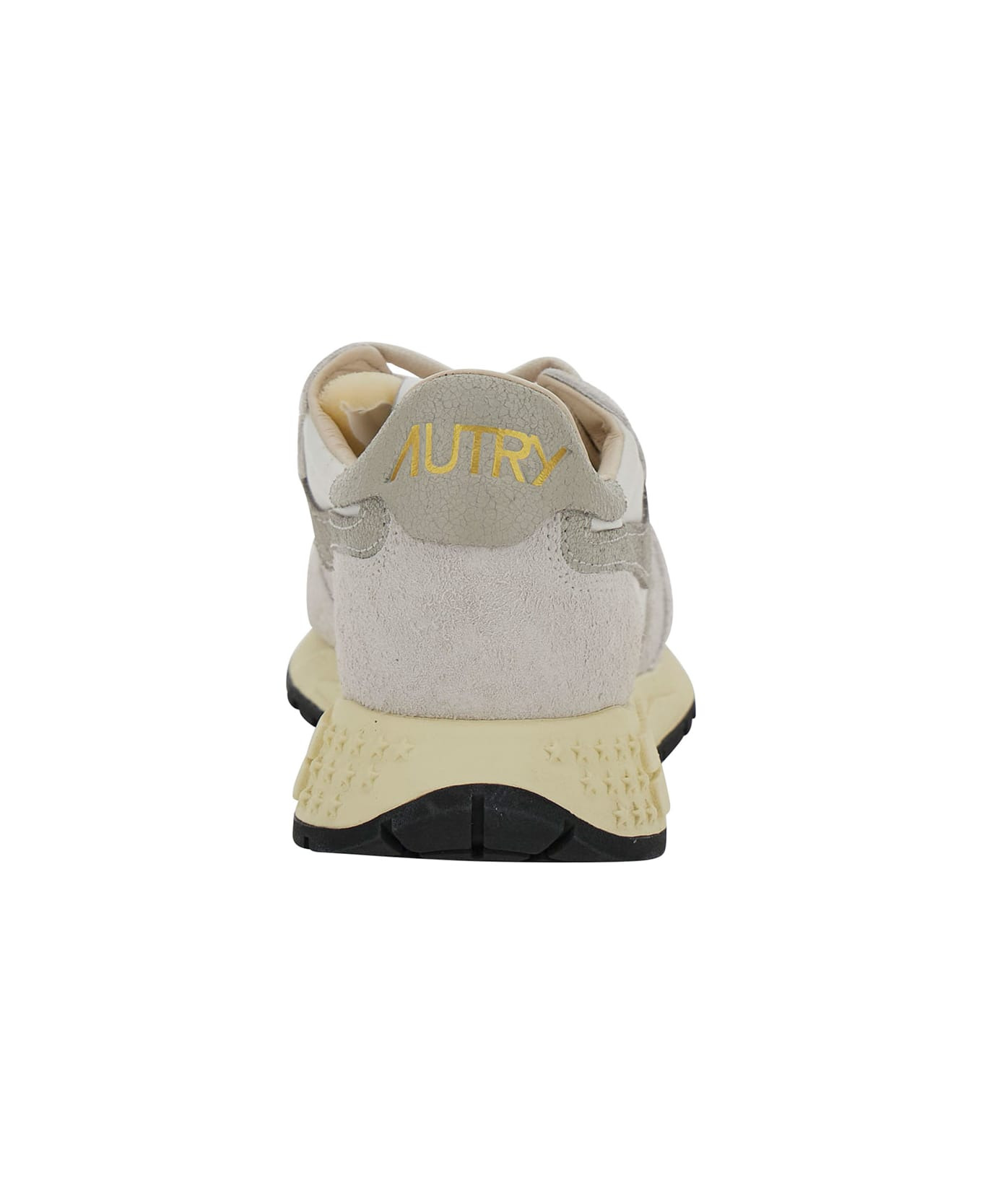 'reelwind' Grey Low Top Sneakers With Logo Patch In Leather And Suede Woman - 3