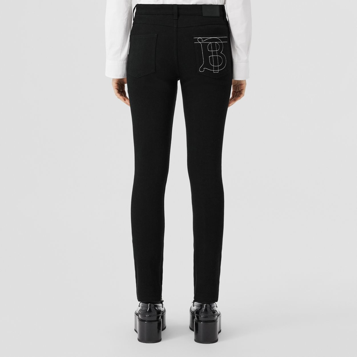 Skinny Fit Monogram Motif Japanese Denim Jeans - 2