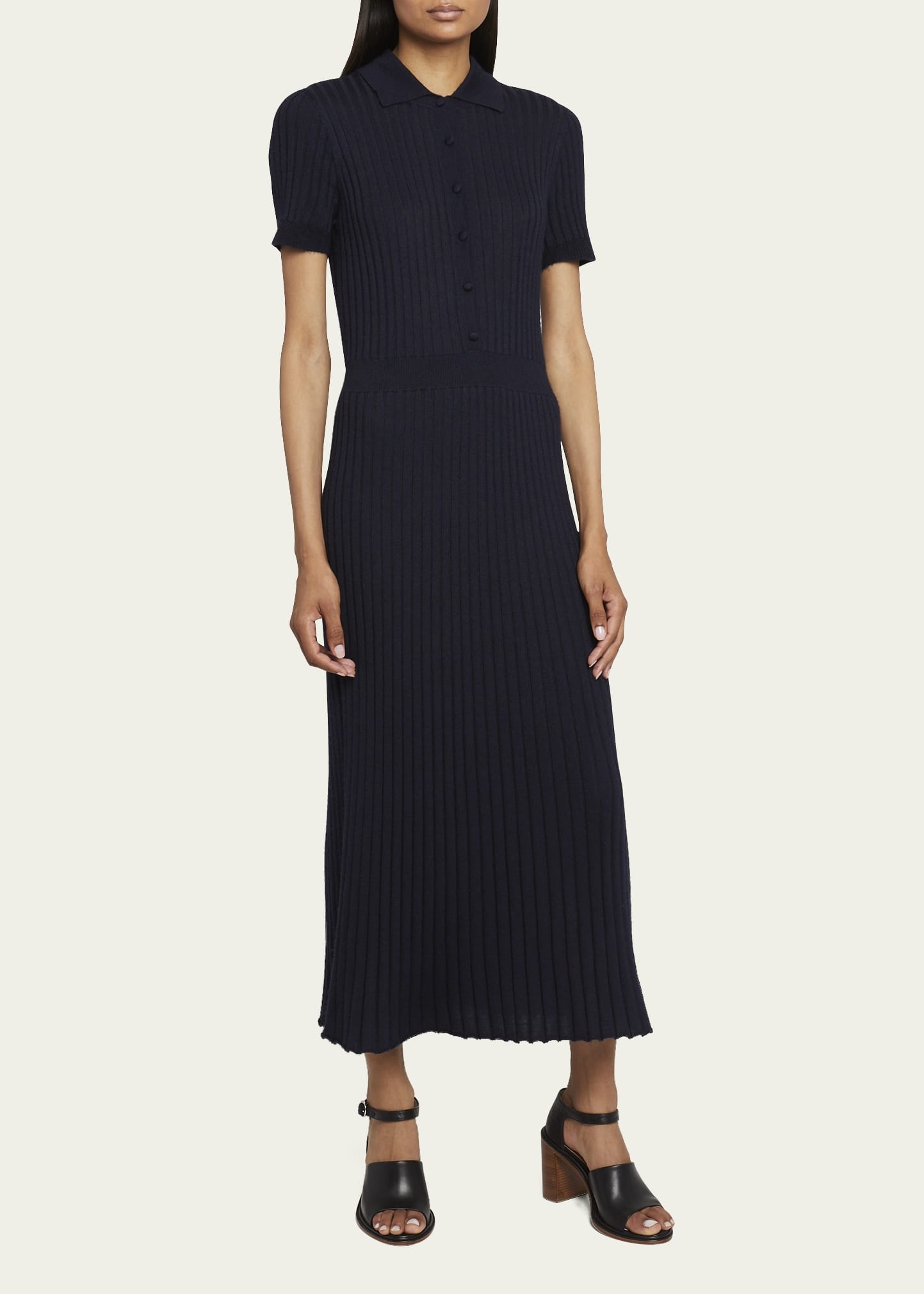 Amor Polo Ribbed Cashmere Dress - 4