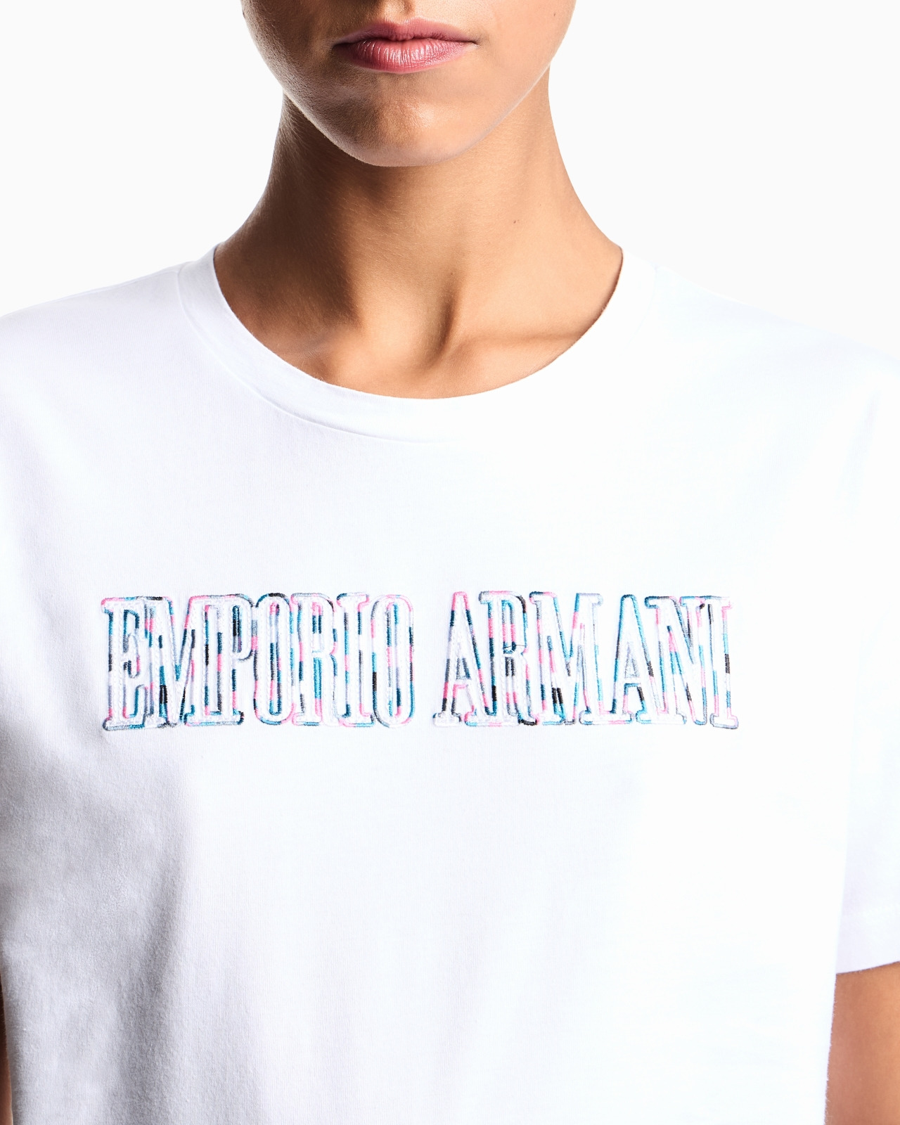 ASV ORGANIC JERSEY T-SHIRT WITH MULTICOLOURED LOGO EMBROIDERY - 5