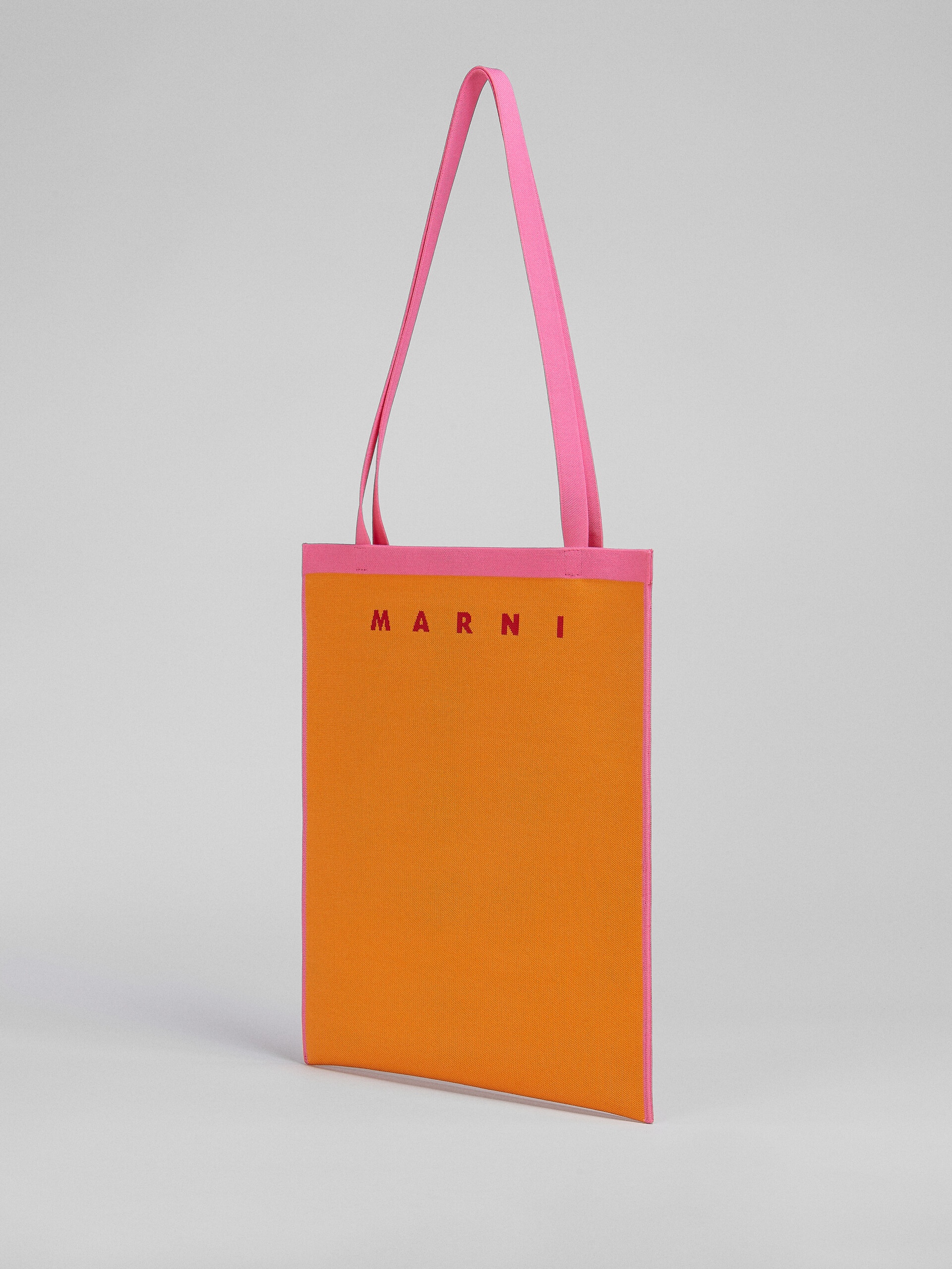 ORANGE AND PINK JACQUARD BAG - 3