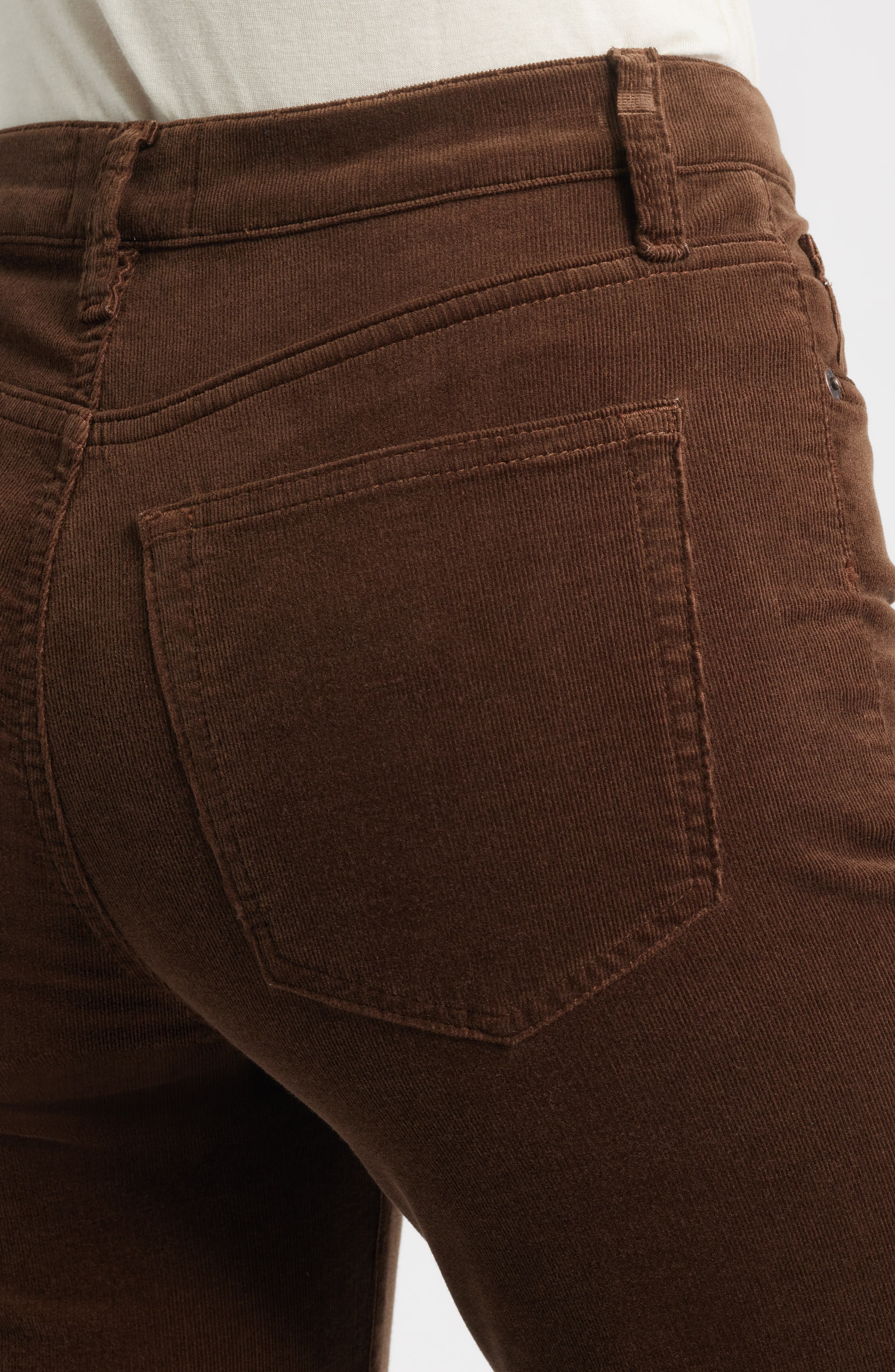 FRAME Le Sleek Corduroy Ankle Straight Leg Pants in Bitter Chocolate at Nordstrom - 4