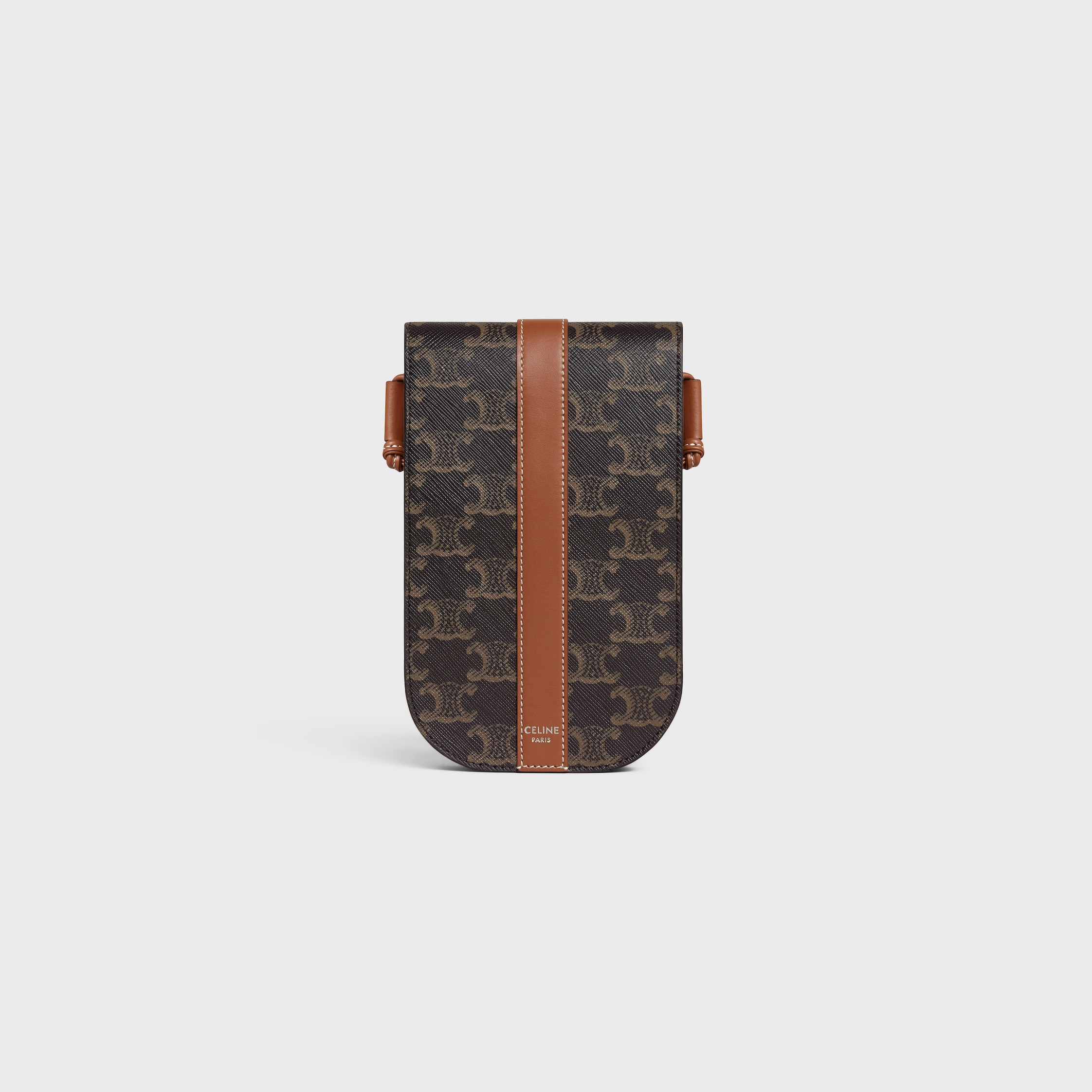 Phone Pouch in Triomphe Canvas and Calfskin - 1