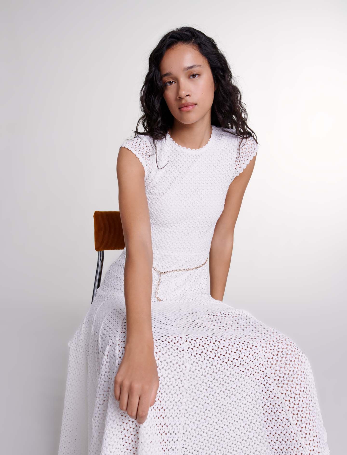 Crochet-knit maxi dress - 7