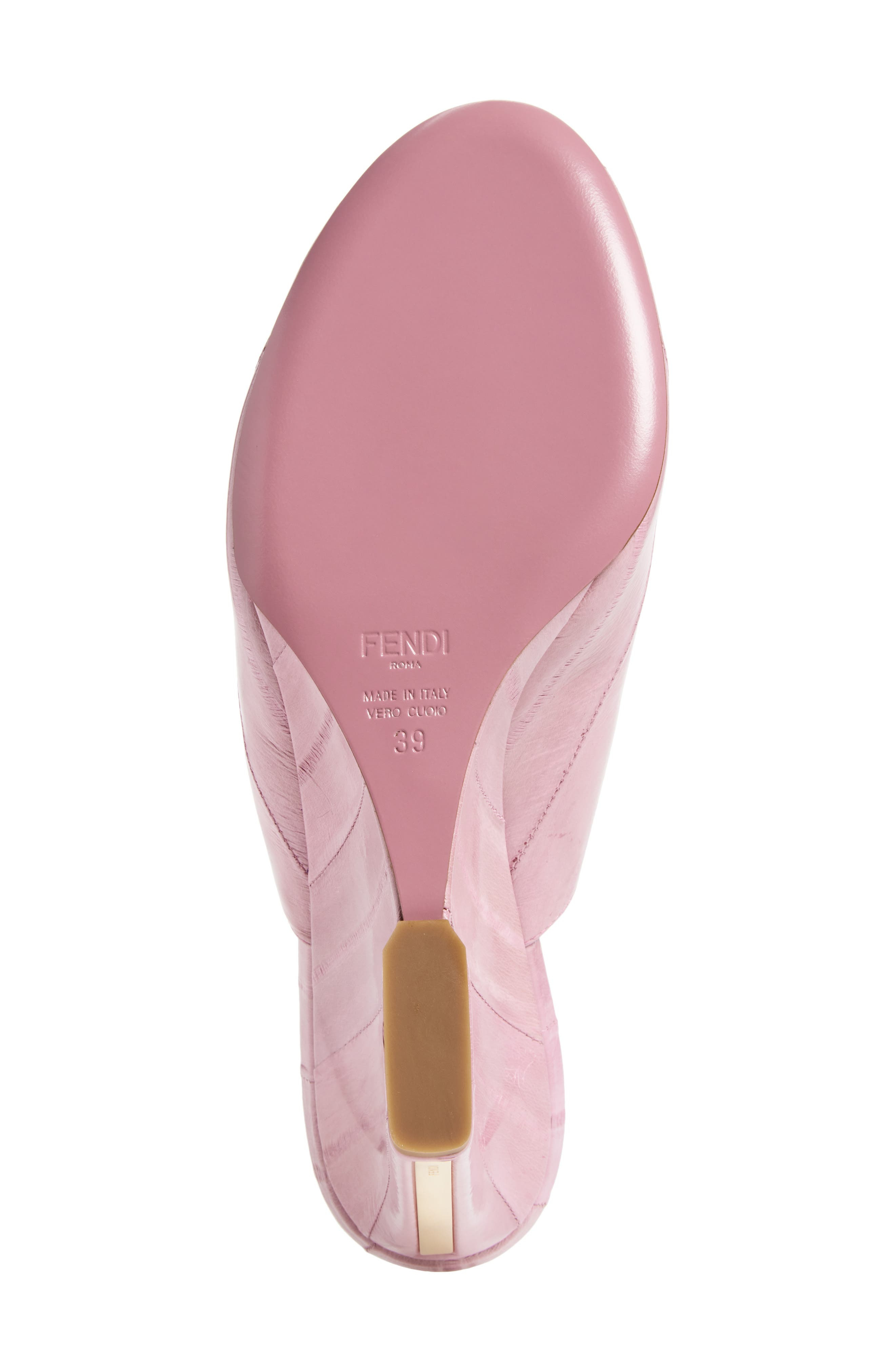 Fendi Show Genuine Eel Wedge Mule in Indian Pink at Nordstrom - 6