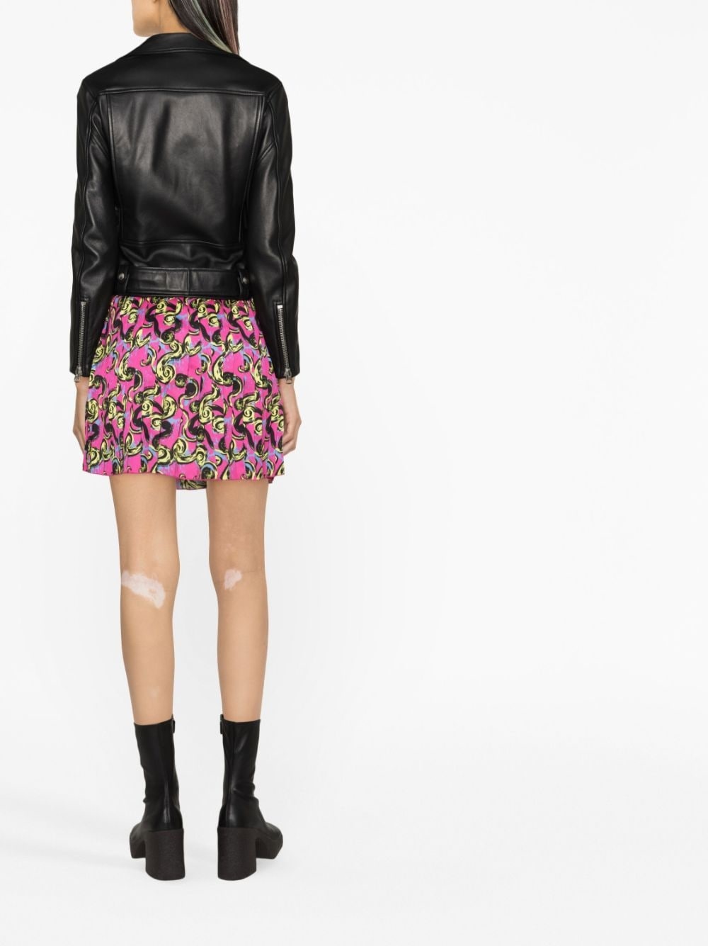 baroque-print pleated miniskirt - 3