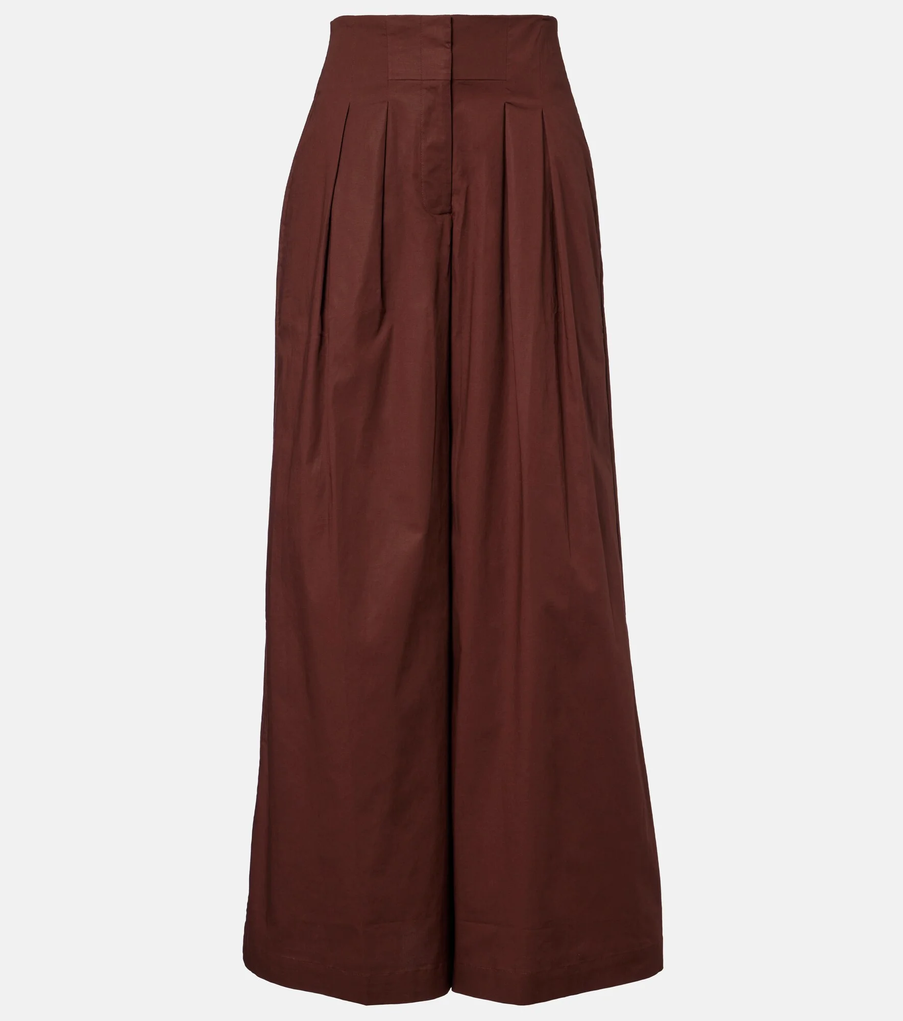Cotton-blend wide-leg pants - 1