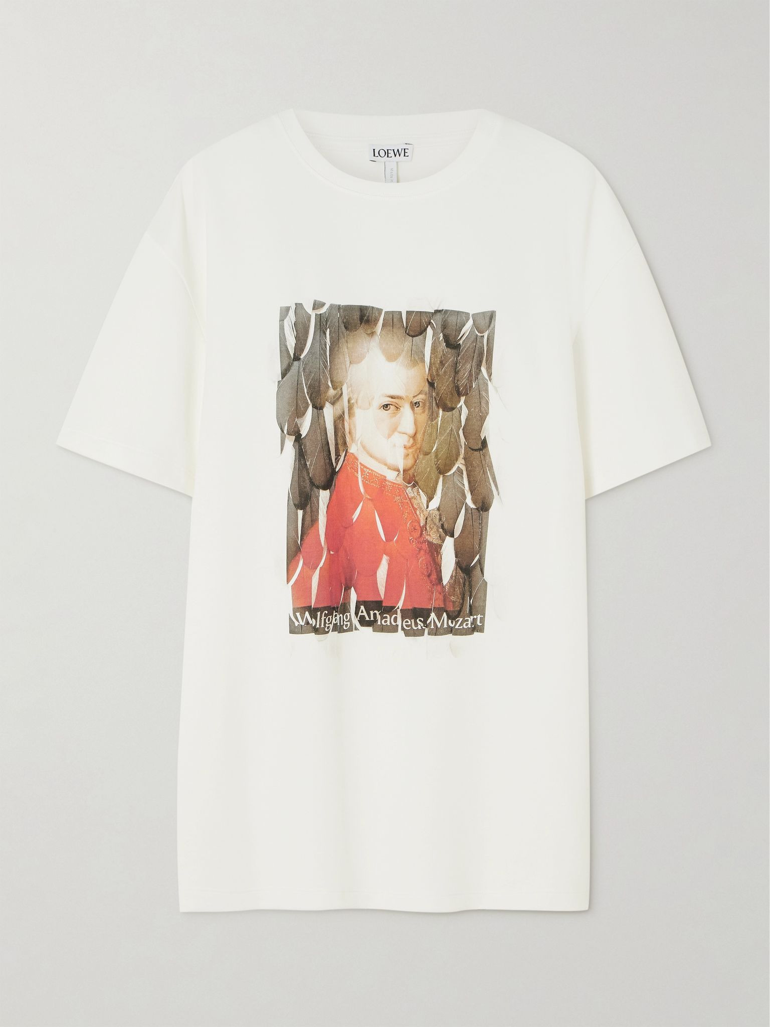 Printed cotton-blend jersey T-shirt White - 1