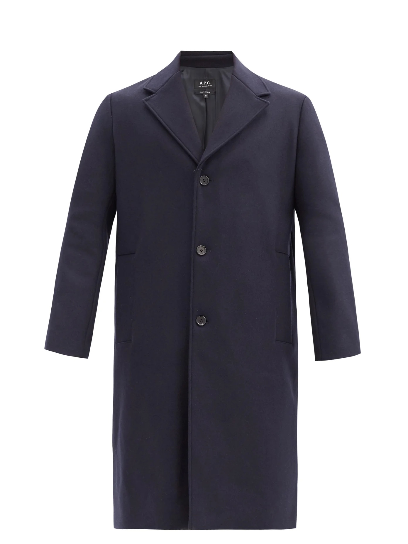 Sacha single-breasted wool-blend felt coat - 1