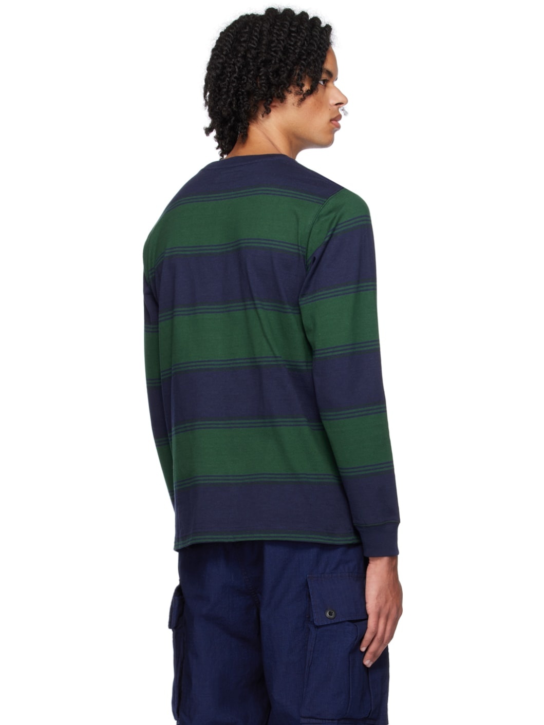 Navy Striped Long Sleeve T-Shirt - 3