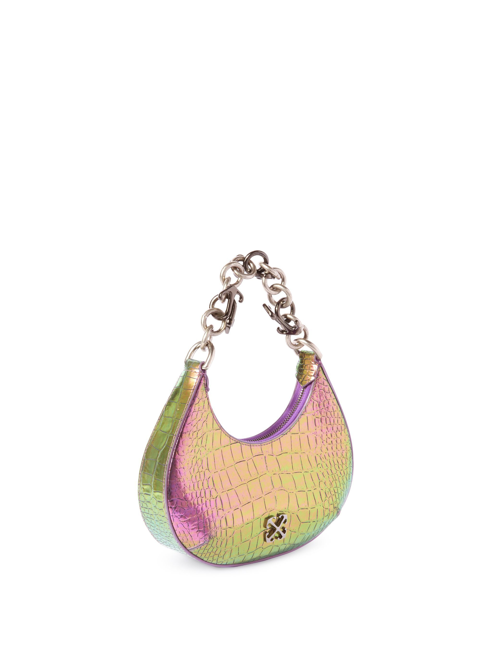 Holographic Crocodile Hemisphere Shoulder Bag - 3