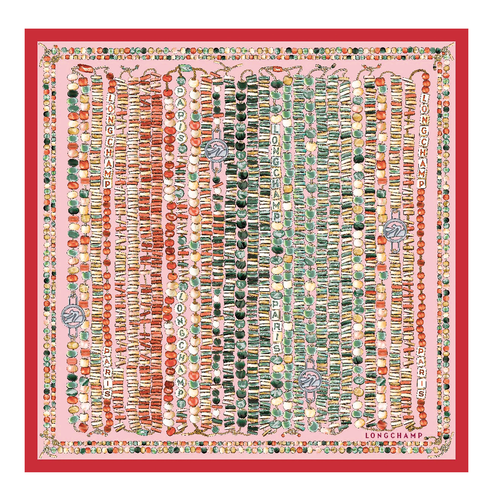 Pearl necklace Silk scarf 50 Tomato - OTHER - 1