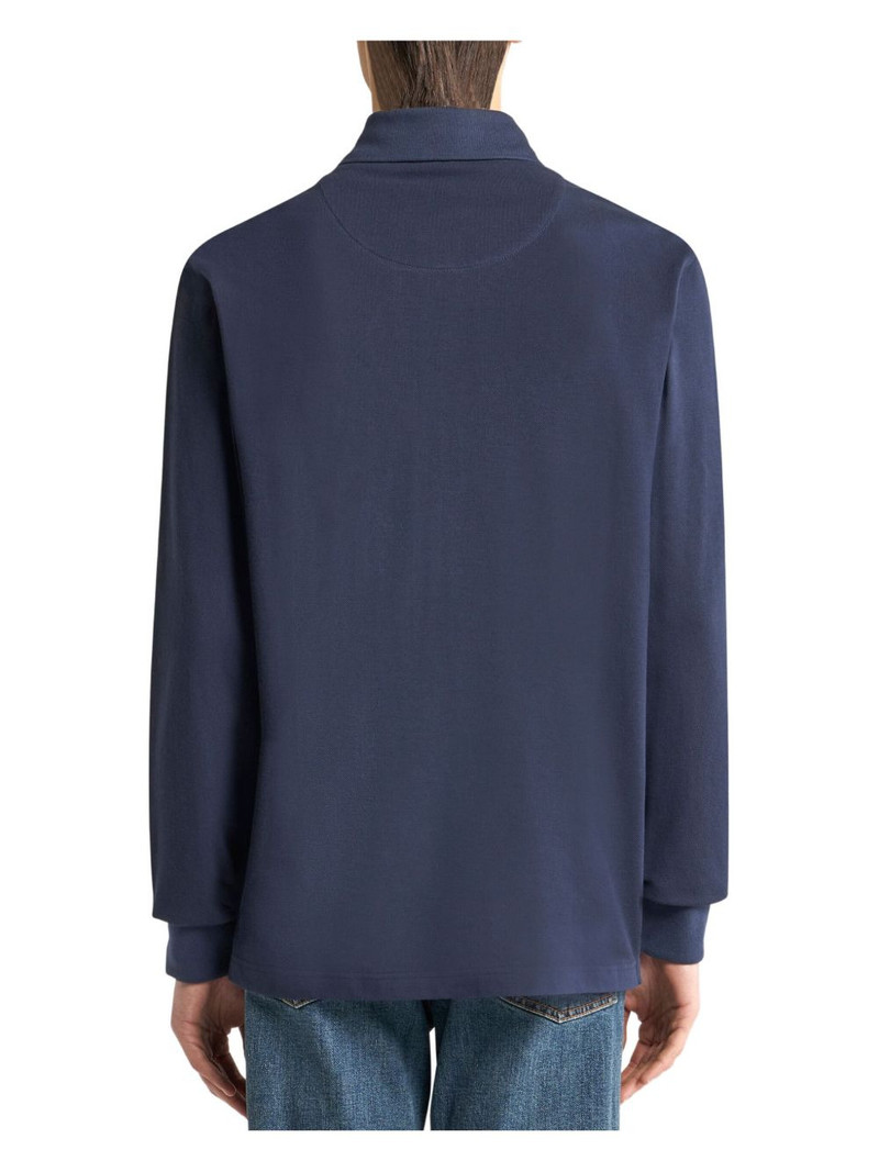 logo-embroidery long-sleeve polo shirt 4