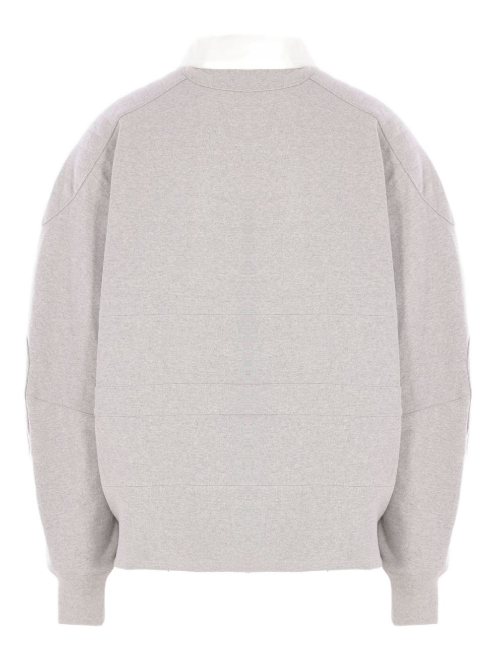 logo-embroidered polo-collar sweatshirt - 2