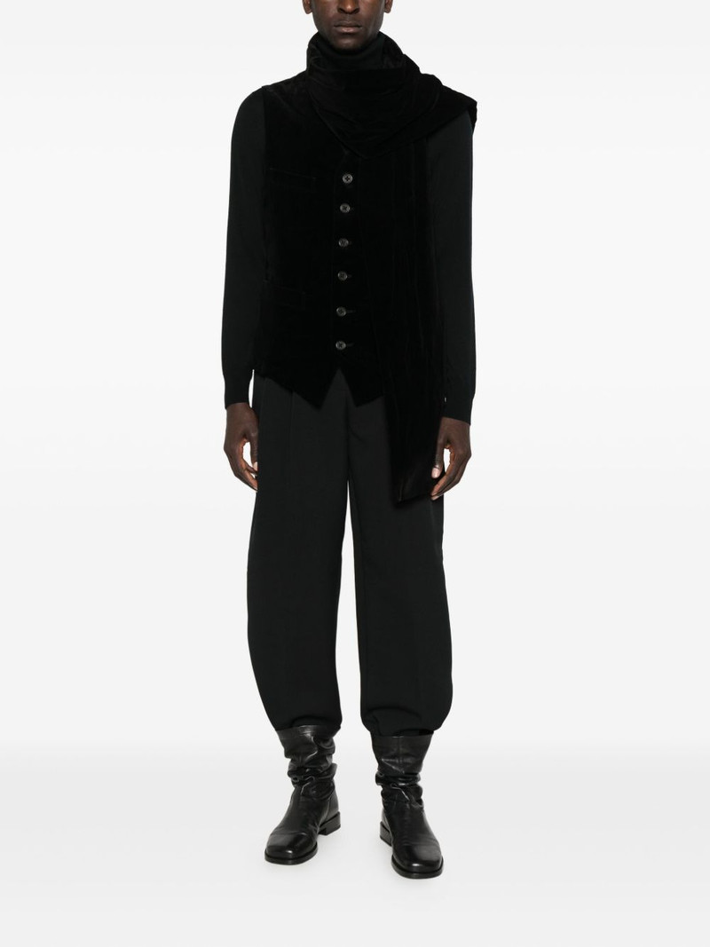 Yohji Yamamoto velvet-finish vest outlook