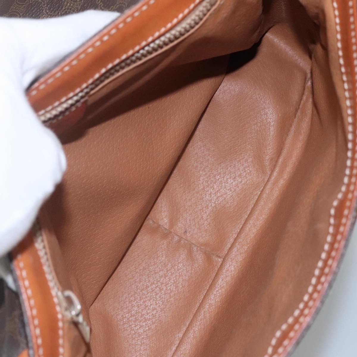 CELINE Macadam Canvas Shoulder Bag Pvc Leather Brown - 16