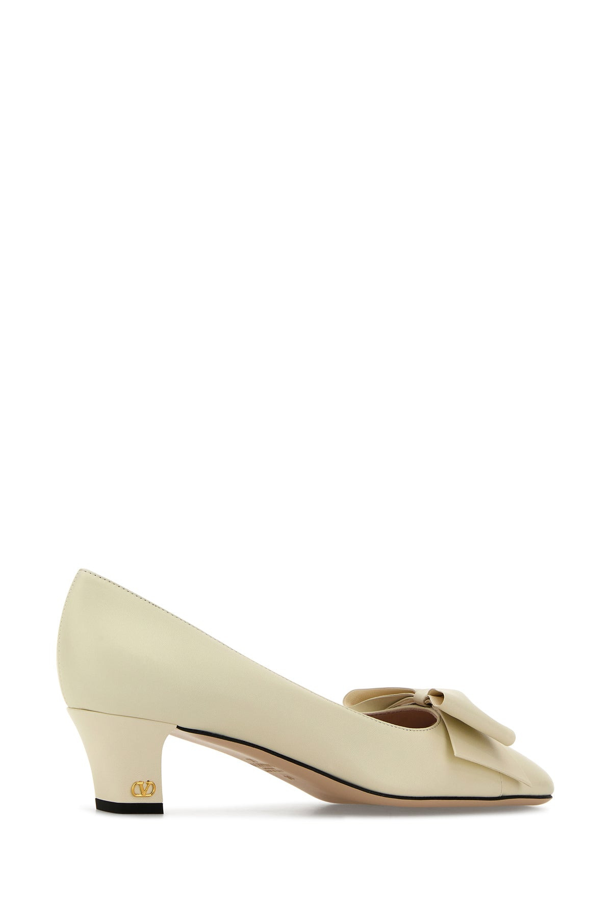 Ivory leather Bowow pumps - 3