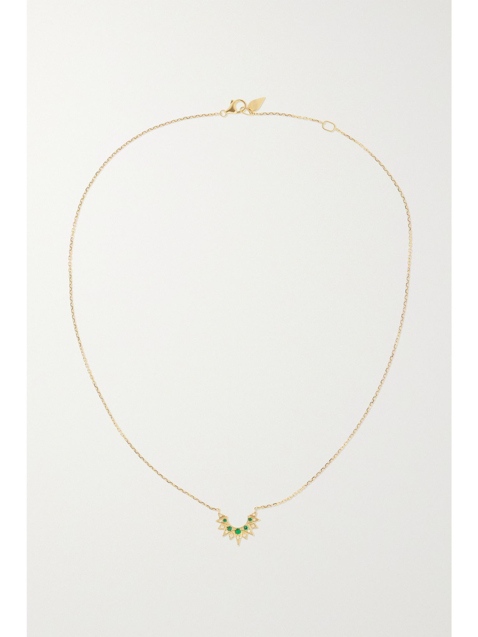 Sunlight rose gold, emerald and diamond necklace Gold - 4