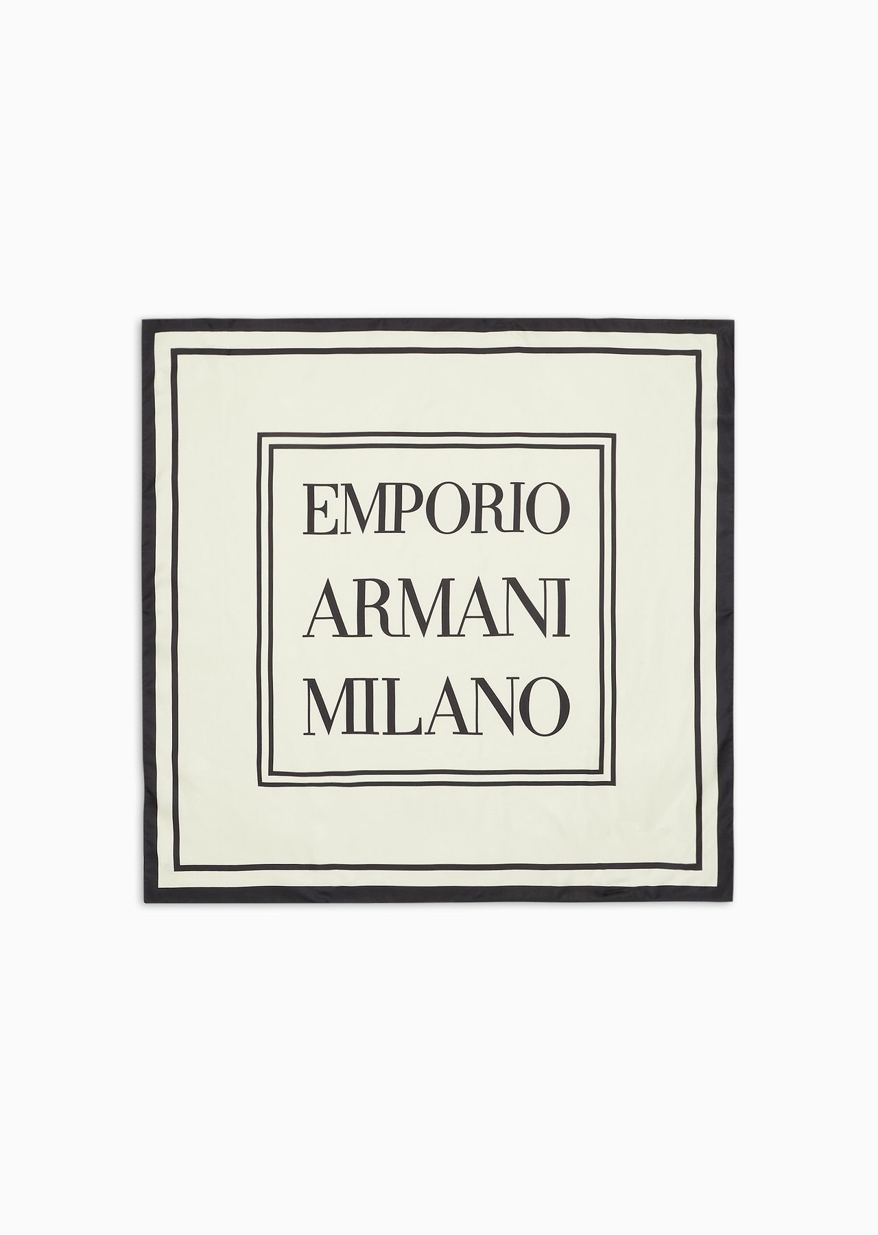 Pure silk foulard with Emporio Armani Milano print - 1