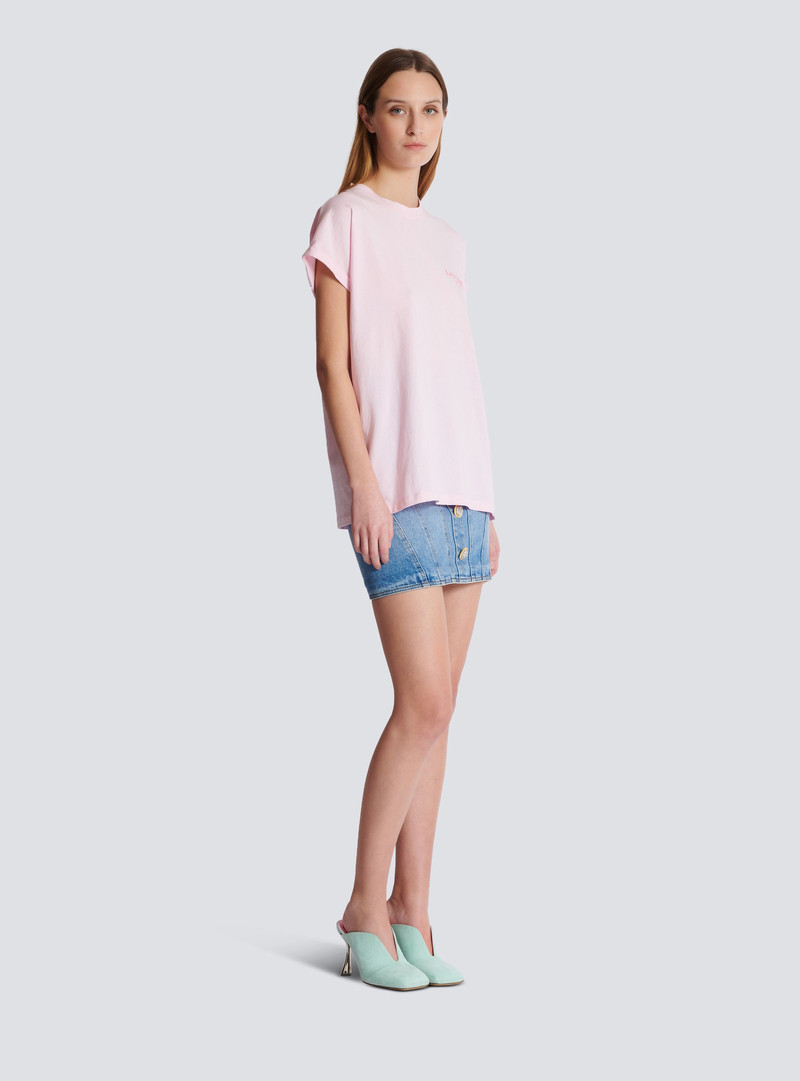 T-shirt with flocked Balmain Paris logo 3