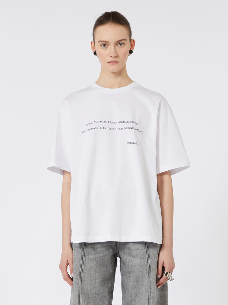 QUIETE Printed cotton T-shirt - OPTICAL WHITE 5
