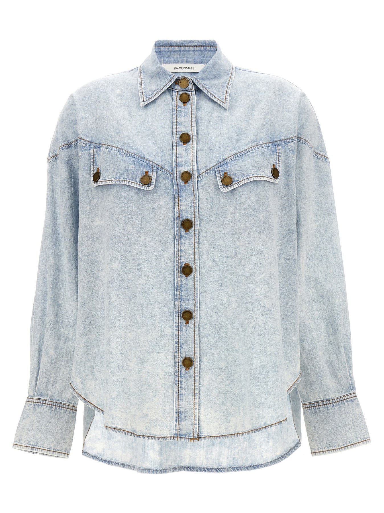 Denim Shirt Shirt, Blouse Light Blue - 1