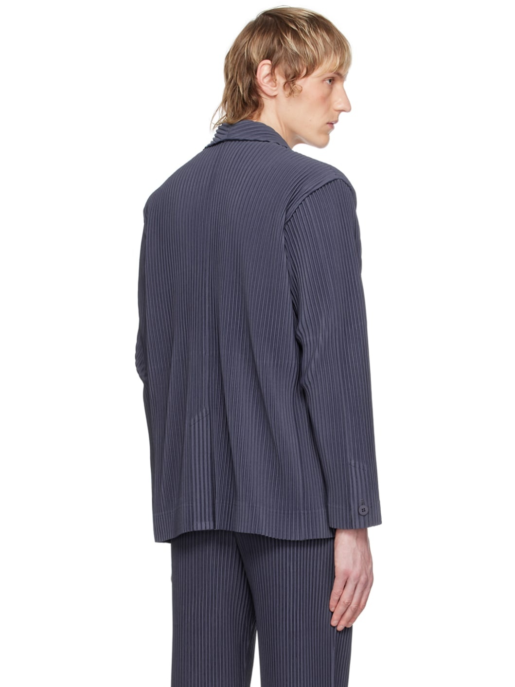 Navy Tailored Pleats 2 Blazer - 3