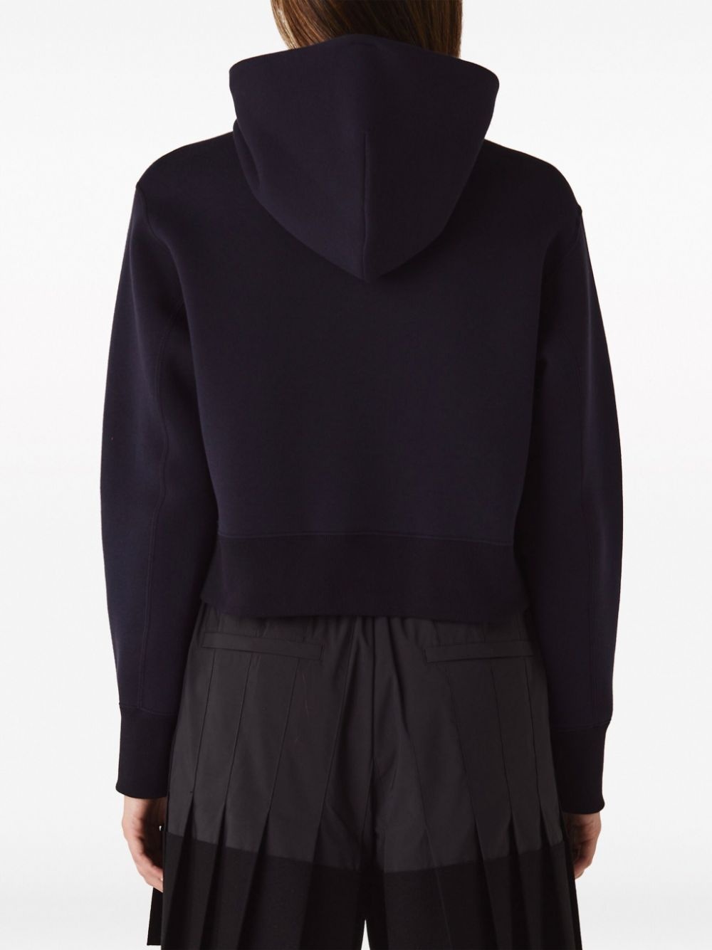 drawstring-hood cropped hoodie - 3