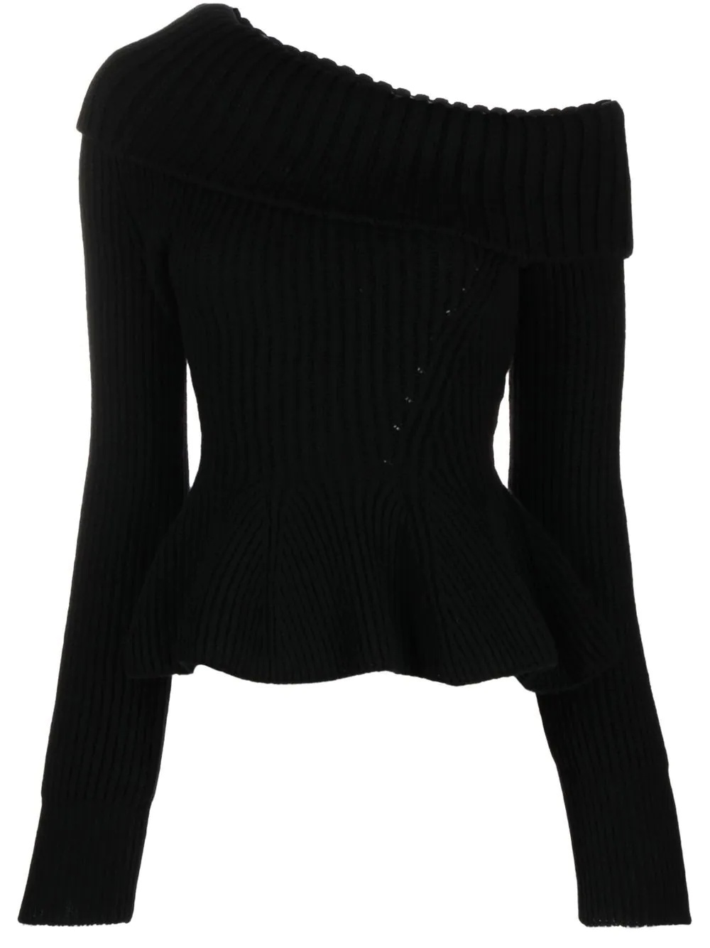 peplum-waist ribbed jumper - 1