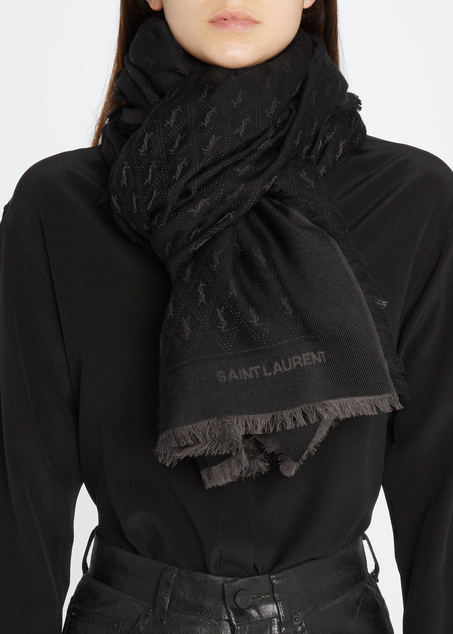 YSL Micro Monogram Scarf - 2