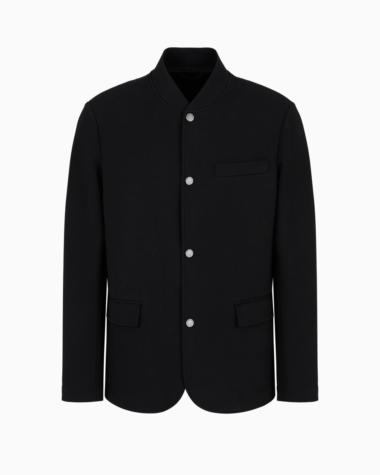 Piqué jersey-fleece jacket with press studs - 1
