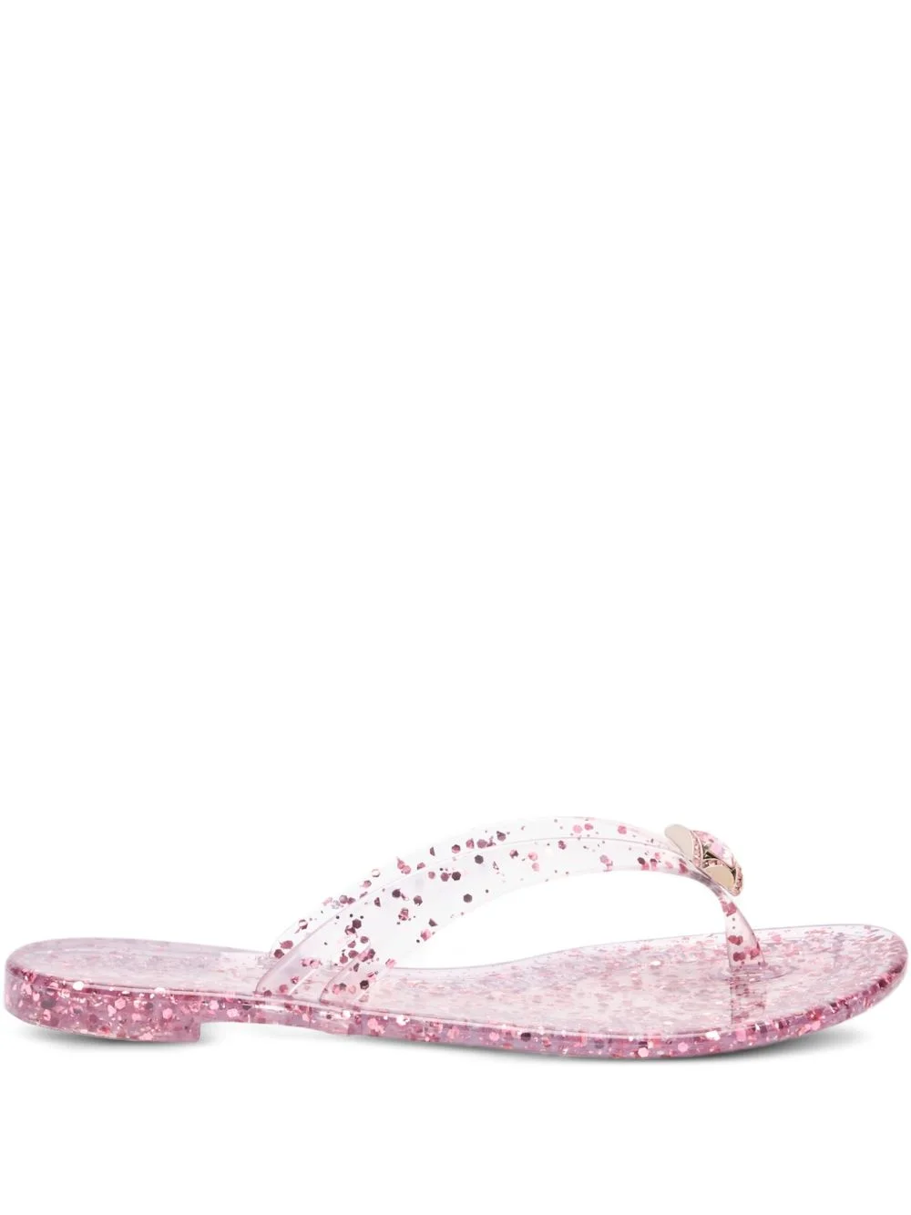 glitter-embellished flat sandals - 1
