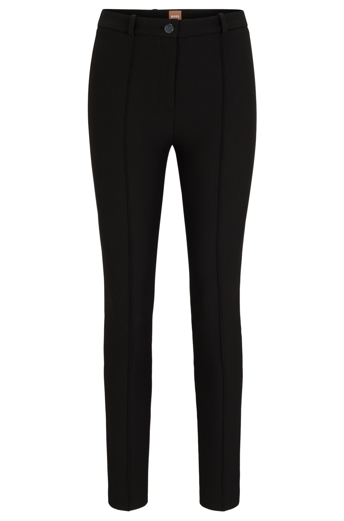 SLIM-FIT PANTS IN STRETCH FABRIC WITH PINTUCK PLEATS - 1