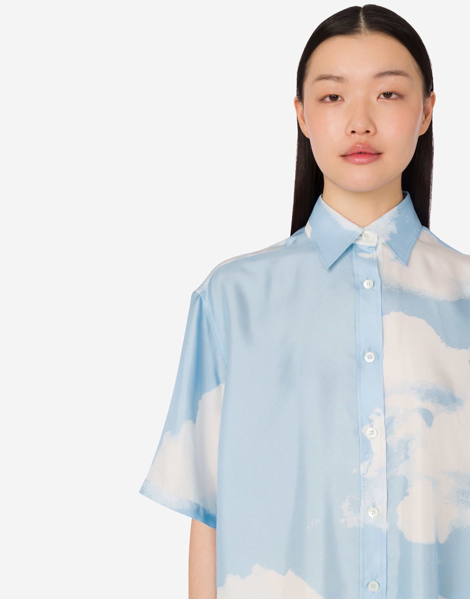 SILK TWILL SHIRT ARCHIVE CLOUDS - 4