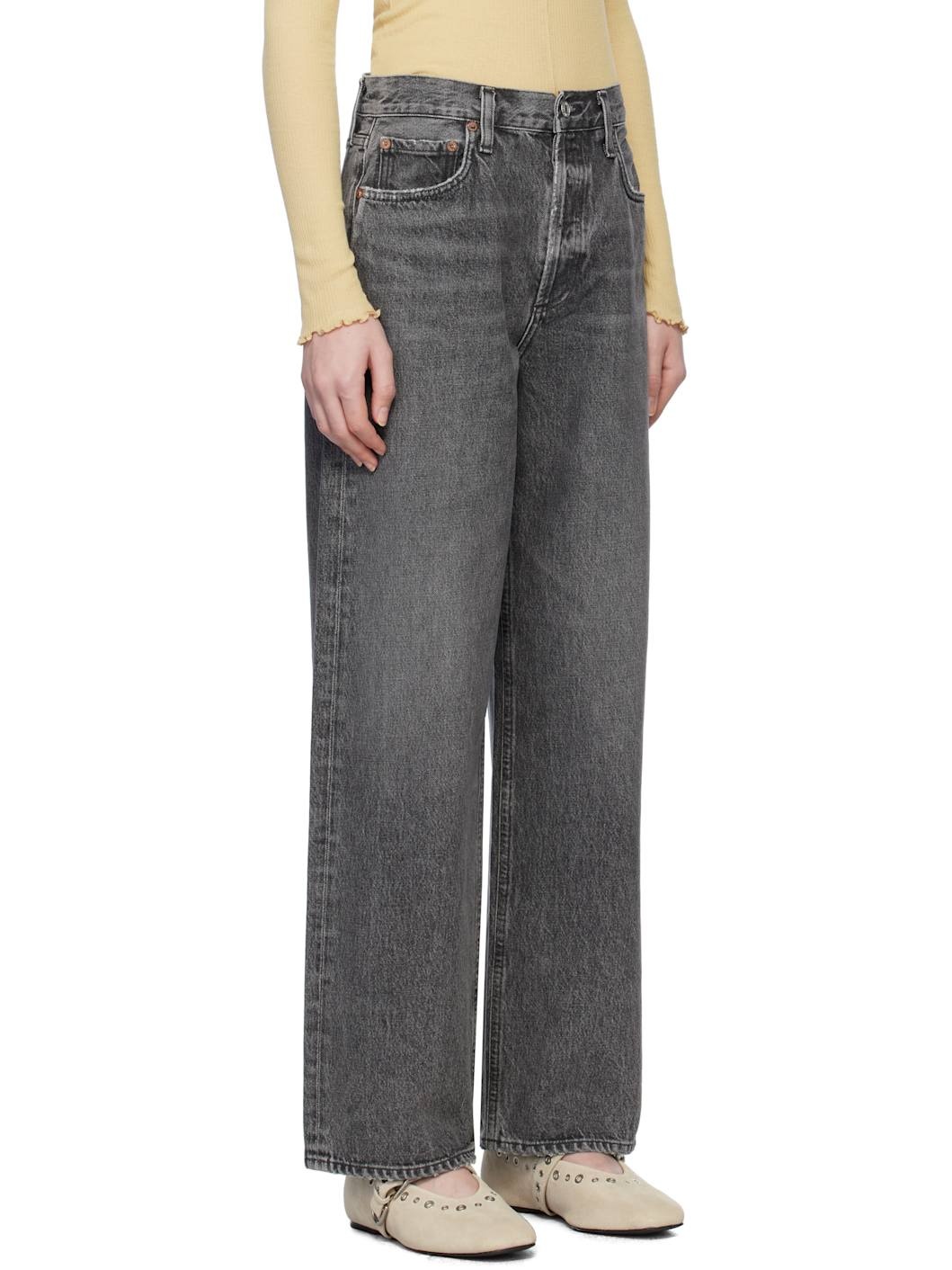 Gray Low Slung Baggy Jeans - 2