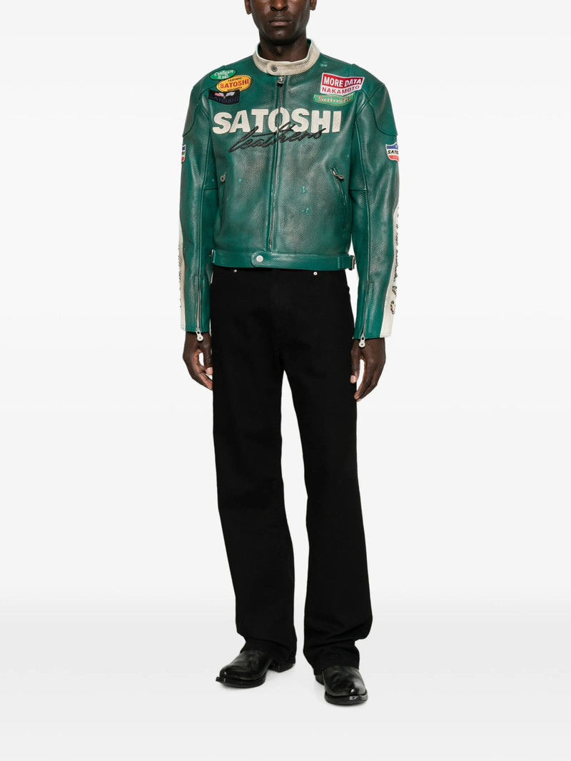 Satoshi Nakamoto Patch-detail Leather Jacket 5