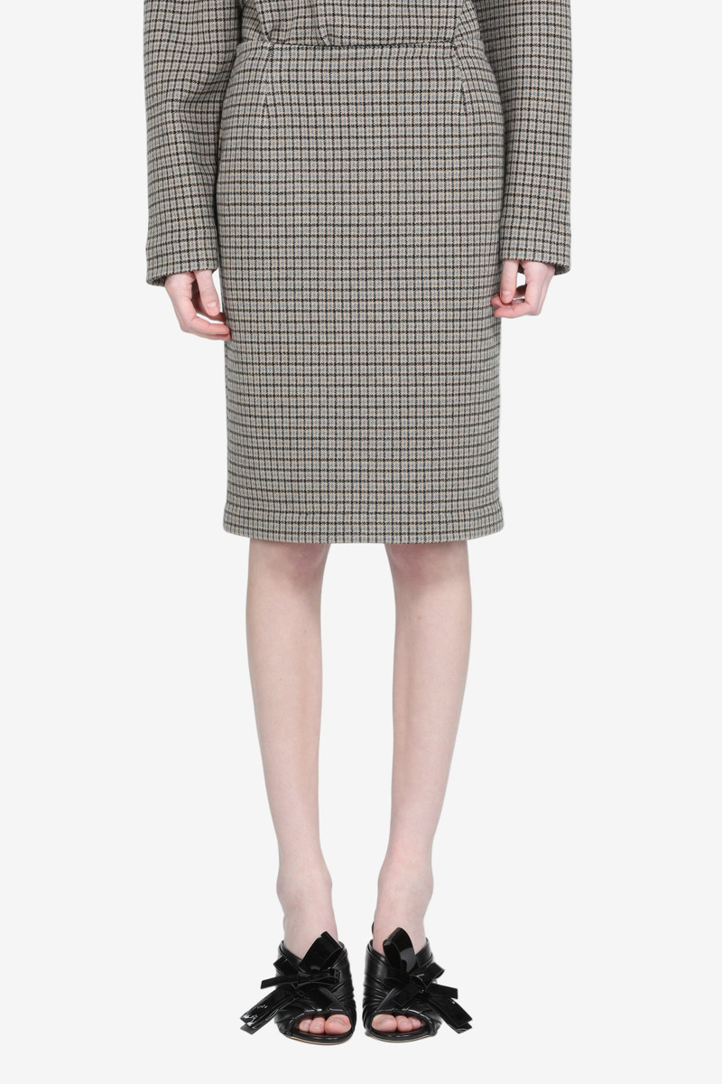 CHECKERED PRINT PENCIL SKIRT 1