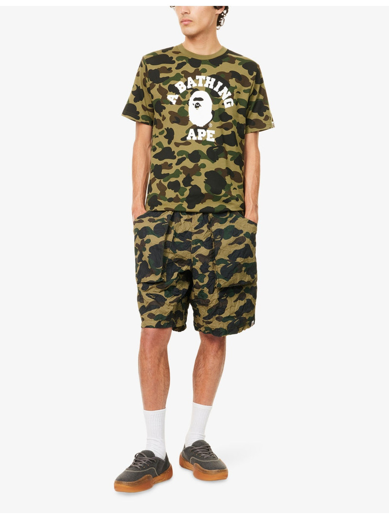 A BATHING APE® Crinkle Camo Printed Cotton Shorts outlook