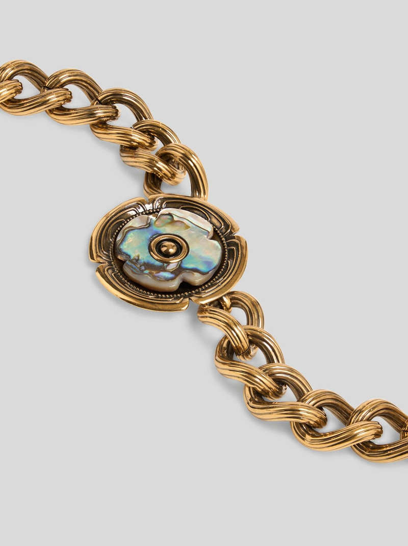 GOLDEN NECKLACE WITH MOTHER-OF-PEARL FLOWER 3
