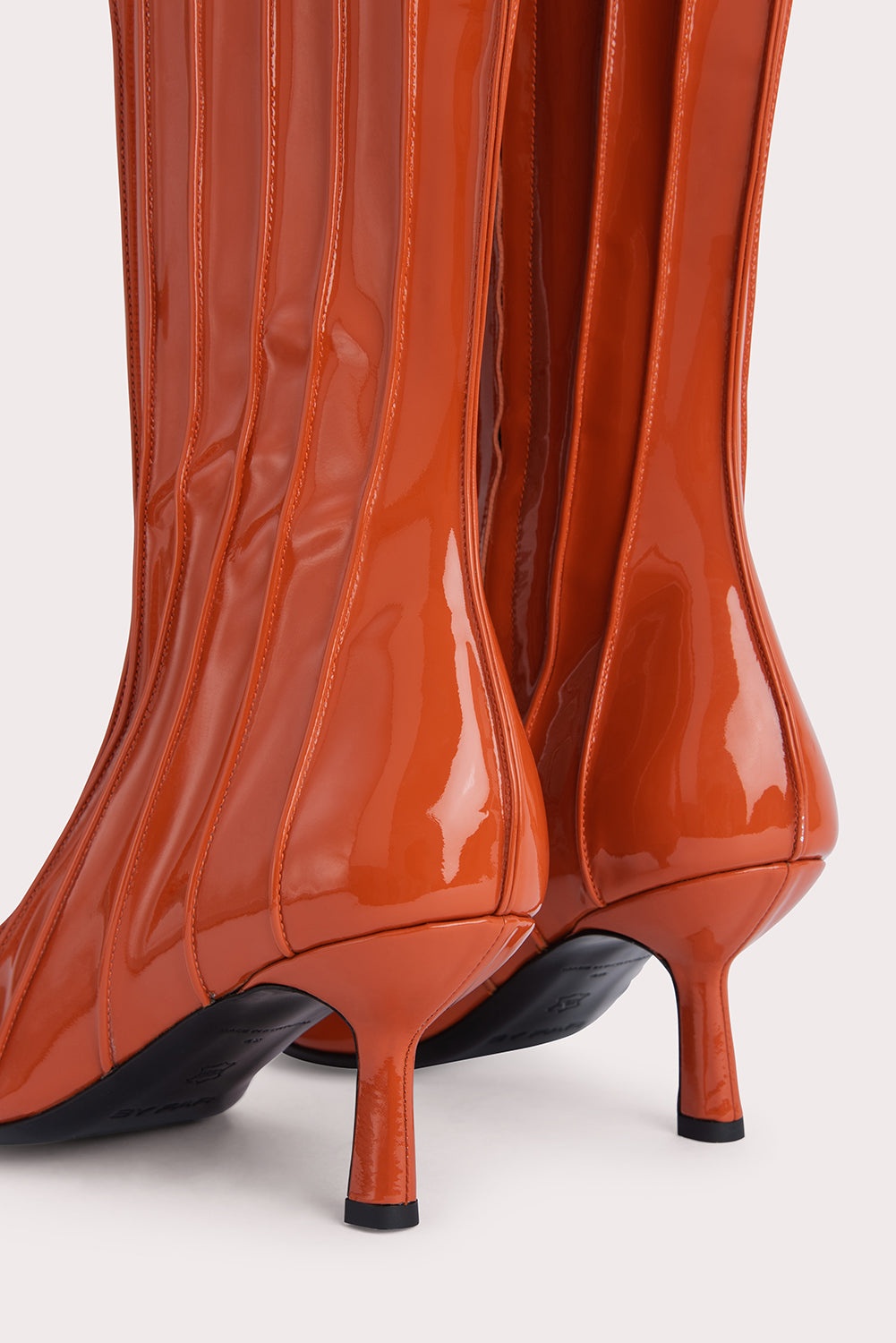 Faye Burnt Orange Patent Leather - 5